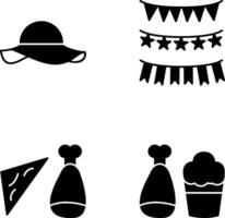 guirnaldas y mujer sombrero icono vector