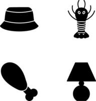 hombres sombrero y langosta icono vector