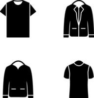 llanura t camisa y elegante chaqueta icono vector