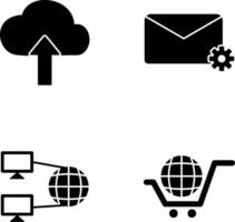 Upload to Cloud and Message Settings Icon vector