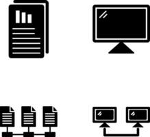 informes y computadora icono vector