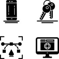 Mobile and key Icon vector