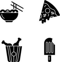 Chinese food and Pizza Icon vector