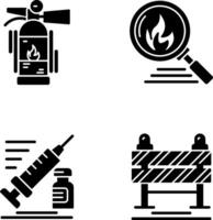 Fire Extinguisher and Disaster Icon vector