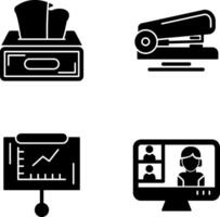 Tissue Box and Stapler Icon vector