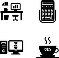 Office Desk and Calculator Icon vector