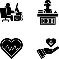 Computer Worker and Office Reception Icon vector