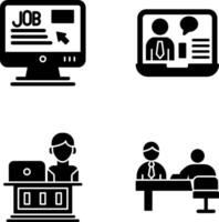 Online Job and Online Job Interview Icon vector