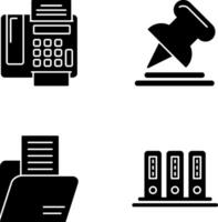 Fax Machine and Pin Icon vector