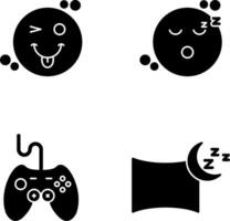 Tongue Out and Sleep Icon vector