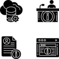 cloud data and information desk Icon vector