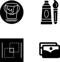 paint bucket and oil paint Icon vector