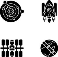 solar systems and space shuttle Icon vector