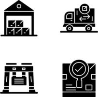 stock and delivery truck Icon vector