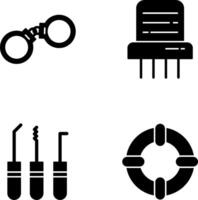 Handcuffs and Paper Shredder Icon vector