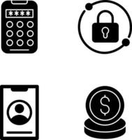 Pin Code and Pad Lock Icon vector