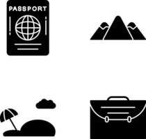 Passport and Mountain Icon vector