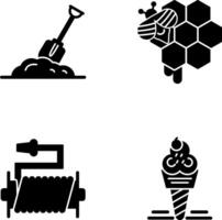 Digging and Honeycomb Icon vector