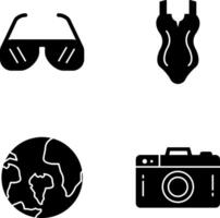 Dom lentes y nadar icono vector