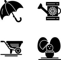 Umbrella and Watering Icon vector