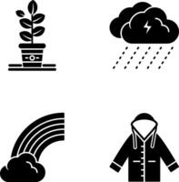 Planting and Rainy Day Icon vector