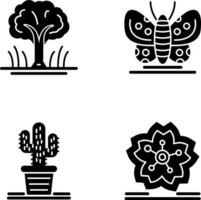 Tree and Butterfly Icon vector