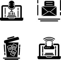 Voice Recorder and Email Icon vector