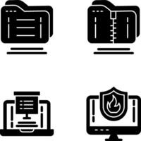 Folder and Compressed Icon vector