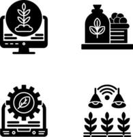 planta y cosecha icono vector