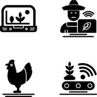 Smart Farm and Farmer Icon vector