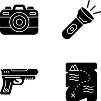 Camera and Flash Light Icon vector