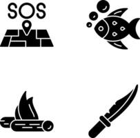 Sos and Fish Icon vector