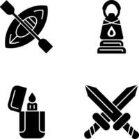 Kayak and Lamp Icon vector