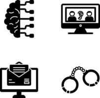 Brain and Listening Icon vector