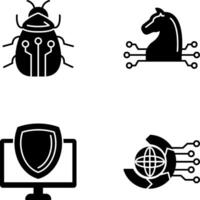 Bug and Trojan Icon vector