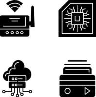 Wifi enrutador y chip icono vector