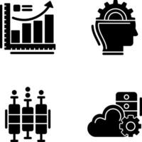 Growth Chart and Machine Learning Icon vector