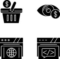 compras cesta y ojo icono vector