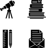 Telescope and BooksSnack and Money Icon vector