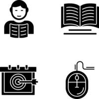 estudiante y libro icono vector