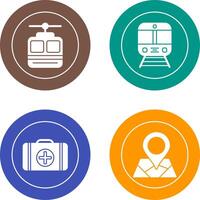 Cable car and Train Icon vector