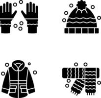 invierno guantes y invierno sombrero icono vector