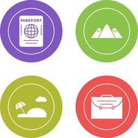 Passport and Mountain Icon vector