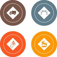 dangerous vehicle and danger of welding Icon vector