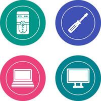 Cpu and Screw driver Icon vector