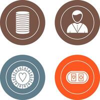 casino dealer and stack of coins Icon vector