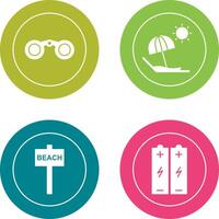 Binoculars and beach Icon vector