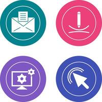 email documents and draw curve Icon vector