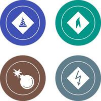 under construction and flammable material Icon vector