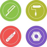 Hacksaw and Paint Roller Icon vector